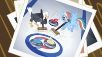 Picture of Rainbow Dash and the eagle having a curling match S2E07