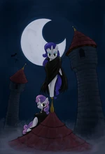 Rarity and Sweetie Belle fabulous vampires by bakuel