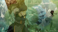 Korra freezes smoke grenades