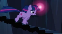 Twilight racing down the stairs S3E2