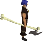Bone spear equipped