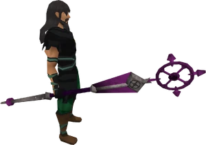 Ancient staff equipped