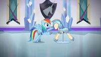 Rainbow Dash suiting up S03E01