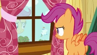 Scootaloo walking towards the window S3E06