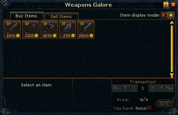 Weapons Galore stock