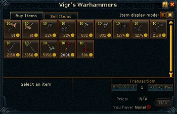 Vigr's Warhammers stock
