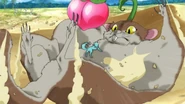 Flying Peach Squirrel trying to catch Terry