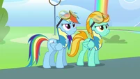 Rainbow and Lightning Dust ready for flag hunt S3E7