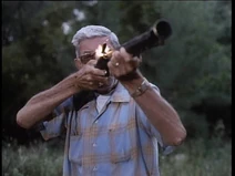 Clem fires gator gun