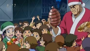 Mansam and Komatsu giving presents