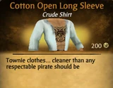 Cotton open long sleeve
