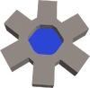 Blue cog detail