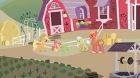 Apple Bloom packing items for Applejack S1E07