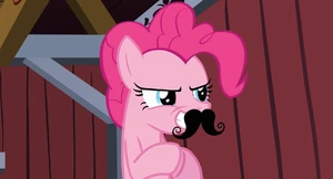 Pinkie with mustache S3E09
