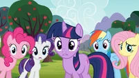 Main 5 concerned for Applejack and Spike S03E09