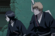 Rukia and Ichigo on the run