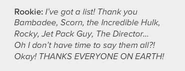 Rookie Thanks Hulk