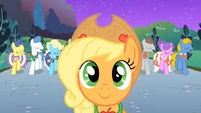 Applejack in front of Fluttershy S01E26