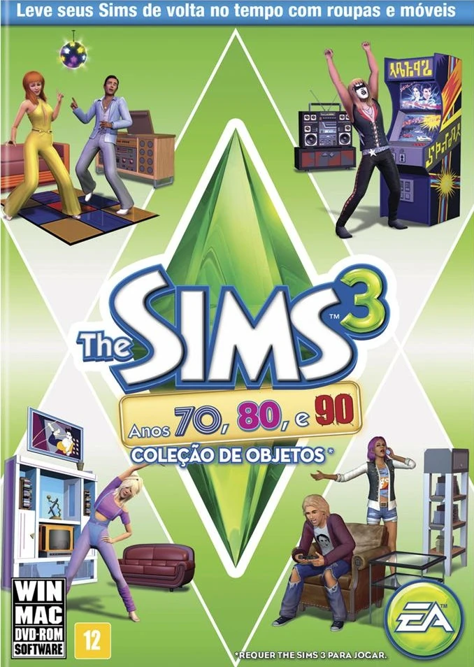 Capa The Sims 3 Anos 70, 80, e 90