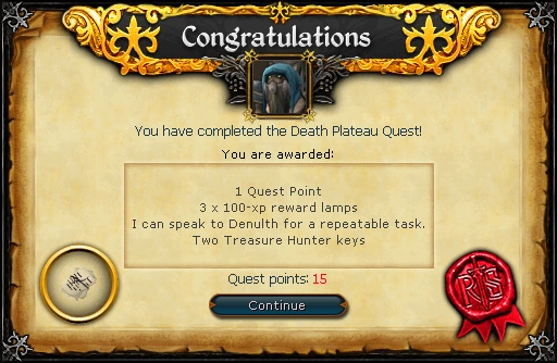 Death Plateau reward