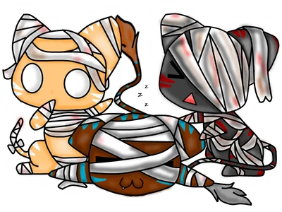 Nhan-Fiction Mummy cat chibis