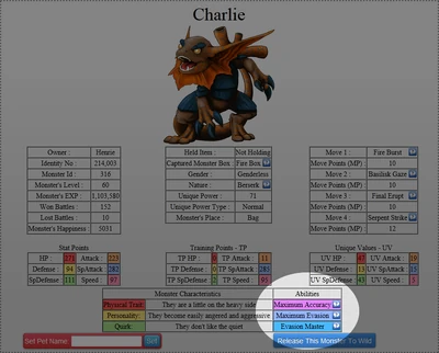 Monster Ability Location