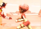 Yumi hit by a Megatank