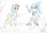 Metal Rainbow Dash and Metal Sonic by markakramgirgis