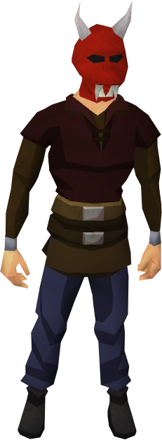 Red h'ween mask equipped