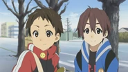 Satoshi with his friend