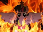 Alicorn Twilight Sparkle flameing fire background
