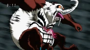 Toriko hitting Hannya Panda with Kugi Punch