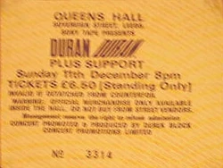 Queens Hall, Leeds, UK. wikipedia ticket stub duran duran concert 11 december 1983