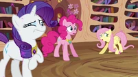 Fluttershy, Pinkie, and Rarity "what happened" S03E13