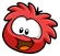 Red puffle pin
