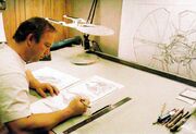 John Eaves working on the design of Ru'afo's flagship