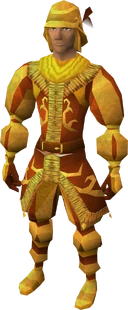 Golden mining suit equipped