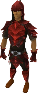 Red d'hide armour equipped