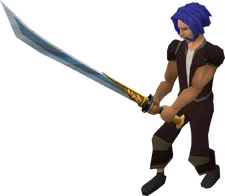 Ornate katana equipped