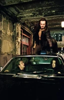 Lucian on top of Selene's car