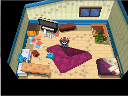 Pokémon NB habitación desordenada
