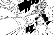 Natsu holds Holy Nova