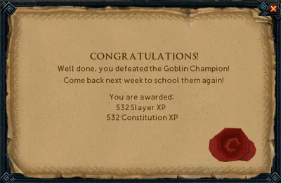Goblin Champion Reward