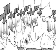 Erza attacking midnight with her swords
