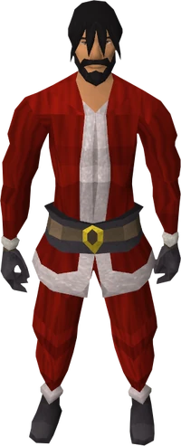 Santa costume equipped