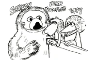 CarollSpinney-ComicStrip-Sesamstrasse-GermanCharacters