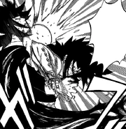 Gajeel elbows Rogue