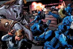 A fight in the landing bay