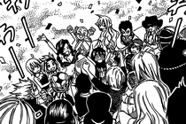 Fairy tail celebrando la victoria