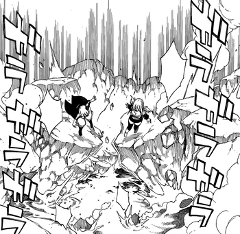 Lucy and Yukino Falling Into Lava